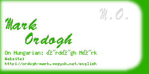 mark ordogh business card